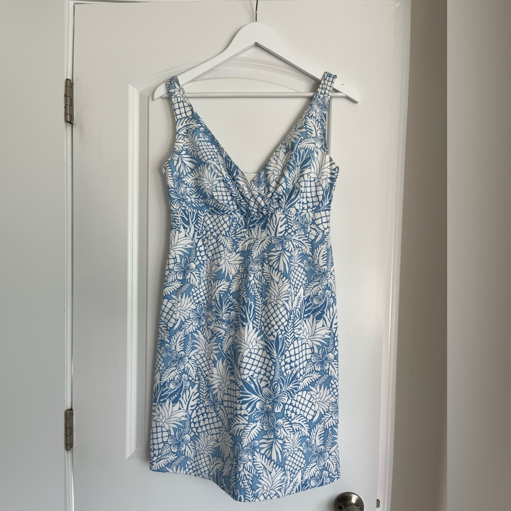 Vineyard Vines Blue Pineapple Patterned Dress - image 1